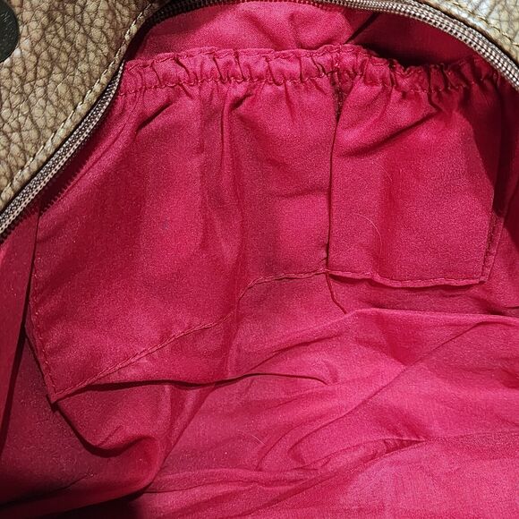 MARC ECKO RED PEBBLED FAUX LEATHER BOHO HANDBAG - Picture 9 of 9